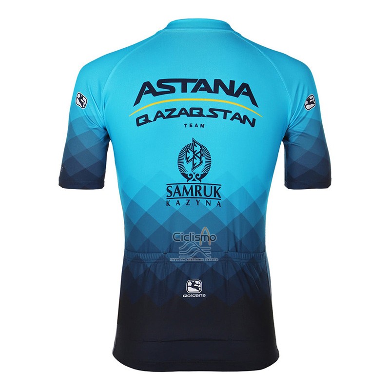 Astana Qazaqstan Team Ropa Ciclismo Culotte Corto 2023 Mangas Cortas Profundo Azul